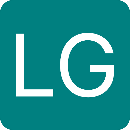 Logo - čtverec - bílá písmena LG na zeleném pozadí